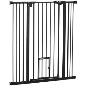 41" Easy Open Indoor Dog Gates for Doorways, House, Stair - Black