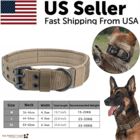2 Wide Tactical Heavy Duty Nylon Large Dog Collar K9 Military With Metal Buckle (Option: Brown-M)