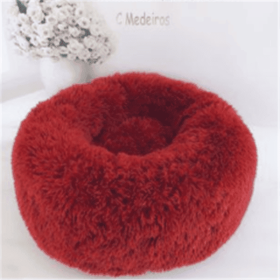 Round Long Hairy Autumn And Winter Nest Pad Cat Mattress (Option: Red-100cm)