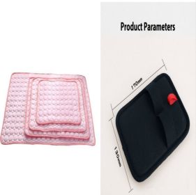 Pet Dog Cat Ice Silk Cold Nest Pad For Cooling In Summer (Option: Pink set-50x40cm)
