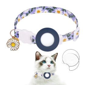 For AirTag Tracker Silicone Cover Small Daisy Pet Collar Dog Collar (Color: Blue, type: Pet Supplies)