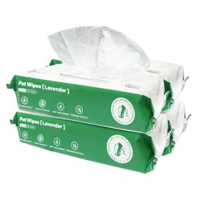 PETMARVEL Silver Ion Antibacterial Dog Cat Wipes Unscented, Hypoallergenic For Paws Butt Face & Ear (Option: Lavender-400Pcs)